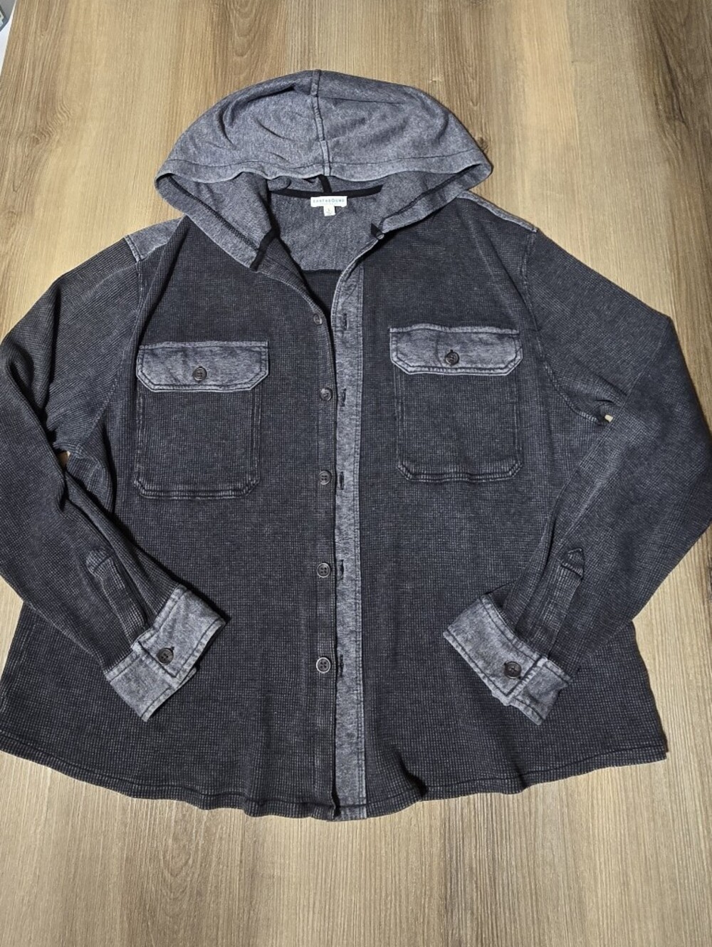 EARTHBOUND Men's Charcoal Hooded Shirt Jacket